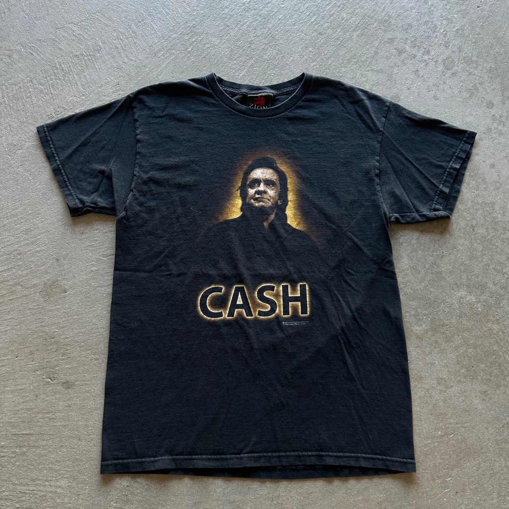 Vintage 2004 Johnny Cash Shirt Size Large Black Folk Country Music‎